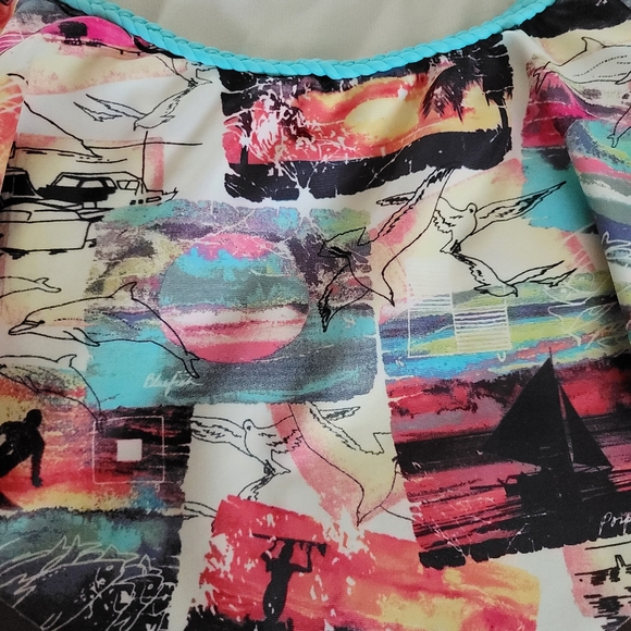 Colorful Beach Print Bikini Set - Picture 10 of 12